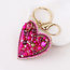 Keyring/Bag Charm Embellished Heart bright pink