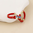 14k Gold plated waterproof Earrings Hoop Soda Heart red & blue