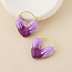 14k Gold plated waterproof Earrings Hoop Heart purple mix