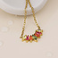 14k Gold plated waterproof Necklace Galaxy Marquis Crystal mix
