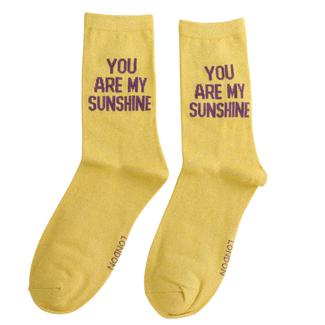 Miss Sparrow Socks Glitter Statement You Are My Sunshine