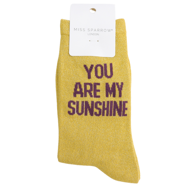 Socken Glitter Statement You Are My Sunshine