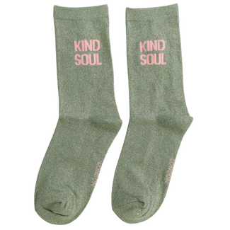 Miss Sparrow Socken Glitter Statement Kind Soul