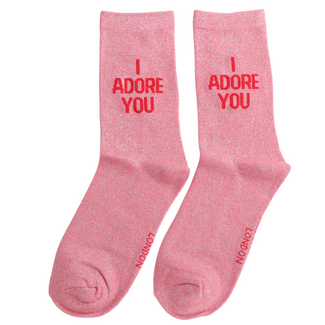Miss Sparrow Socken Glitter Statement I Adore You