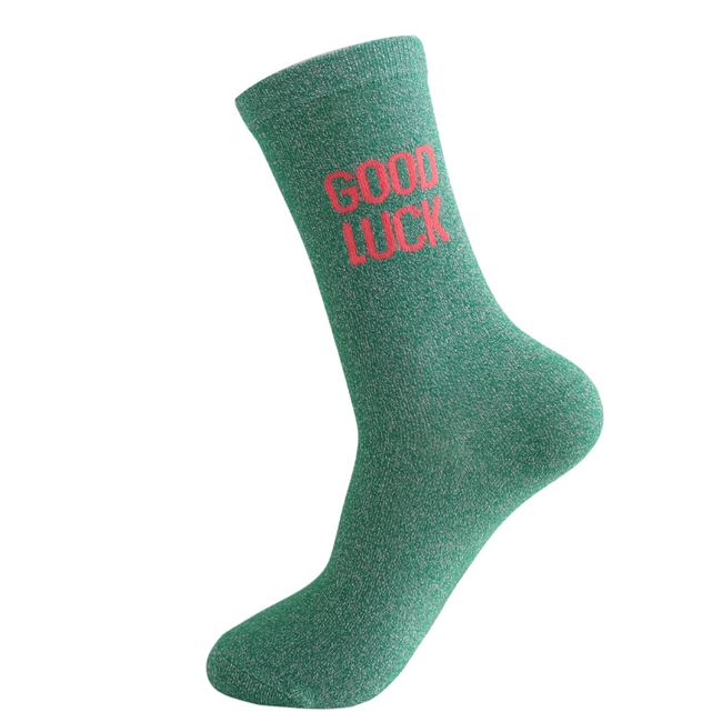 Socken Glitter Statement Good Luck
