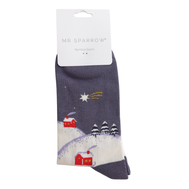 Männer-Socken Bamboo Winter Night blue