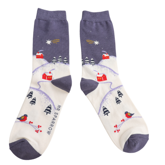 Männer-Socken Bamboo Winter Night blue