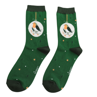 Miss Sparrow Socken Bamboo Bauble Robin green