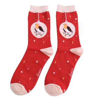 Miss Sparrow Socken Bamboo Bauble Robin red
