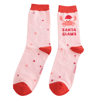 Miss Sparrow Socken Bamboo Santa Claws pink