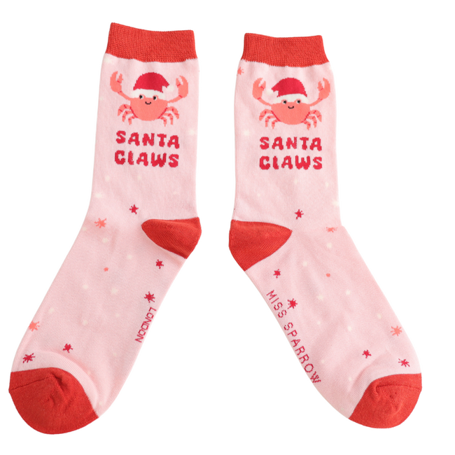 Socken Bamboo Santa Claws pink