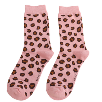 Miss Sparrow Socken Bamboo Simply Leopard pink