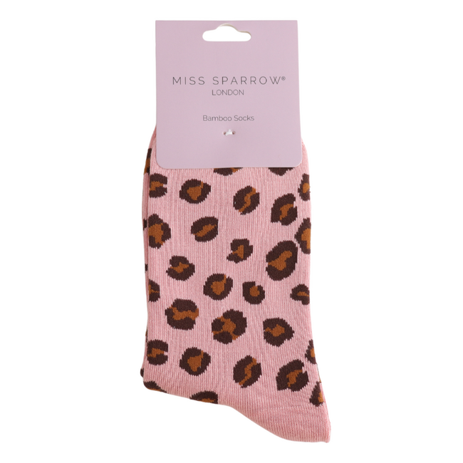 Socks Bamboo Simply Leopard pink