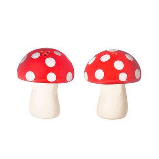 Sass & Belle Pfeffer und Salz Streuer Red Mushroom Set of 2