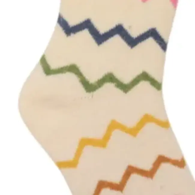 Socken Ribbed Zig-Zag cream