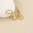 14k Gold plated waterproof Earrings Hoop Teardrop textured