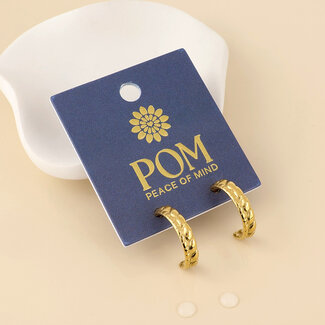 POM 14k Gold plated waterproof Earrings Hoop Brady Soft Braid