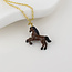 Gold plated Necklace Enamel Beauty Horse