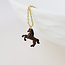 Gold plated Necklace Enamel Beauty Horse