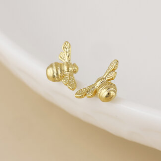 POM Gold plated Earrings Intricate Bee