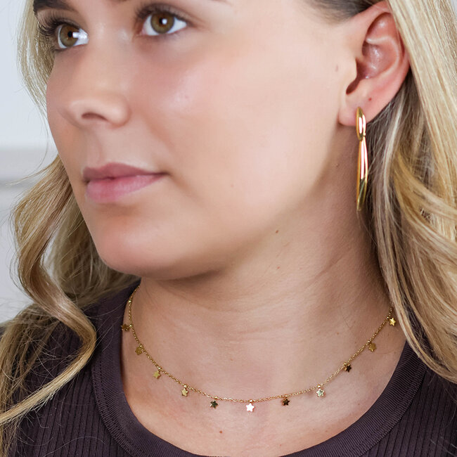 14k Gold plated waterproof Necklace Starry Little Stars