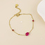 14k Gold plated waterproof Bracelet Poppy Beads pink