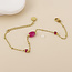 14k Gold plated waterproof Bracelet Poppy Beads pink