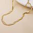 14k Gold plated waterproof Necklace Plaited Chain