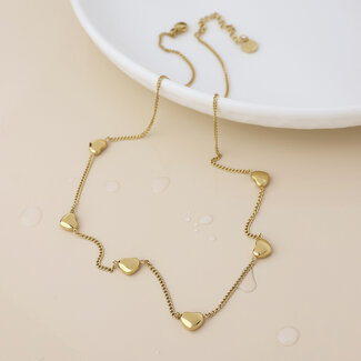 POM 14k Gold plated waterproof Necklace Hearts