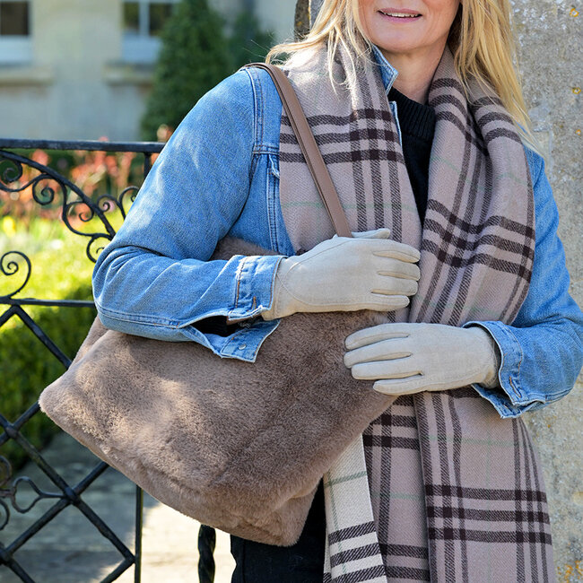 Totebag Natalia Faux Fur taupe