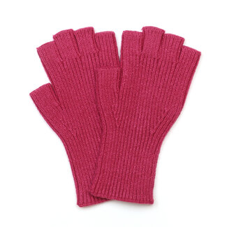 POM Gloves Fingerless Ribbed Jasmin bright pink