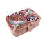 Jewellery Box medium Velvet Embroidered Cranes & Flowers blush