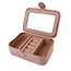Jewellery Box medium Velvet Embroidered Cranes & Flowers blush