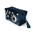 Wash Bag Velvet Embroidered Clestial Night Sky blue