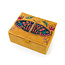 Jewellery Box small Velvet Embroidered Tiger Moth mustard