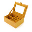 Jewellery Box small Velvet Embroidered Tiger Moth mustard