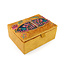 Jewellery Box small Velvet Embroidered Tiger Moth mustard
