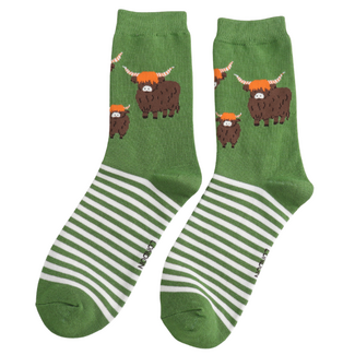 Miss Sparrow Socken Bamboo A Highland Family green