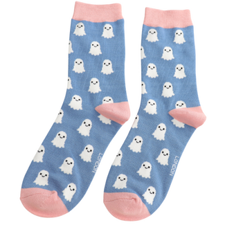 Miss Sparrow Socks Bamboo Friendly Ghosts denim