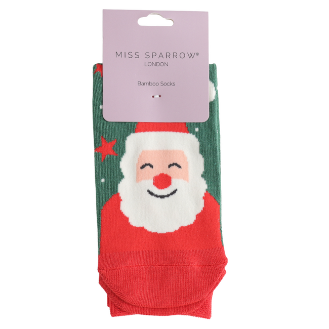 Socks Bamboo Santa green