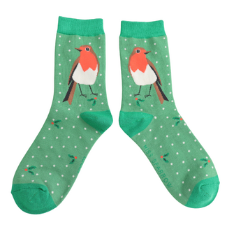 Miss Sparrow Socken Bamboo Robin green