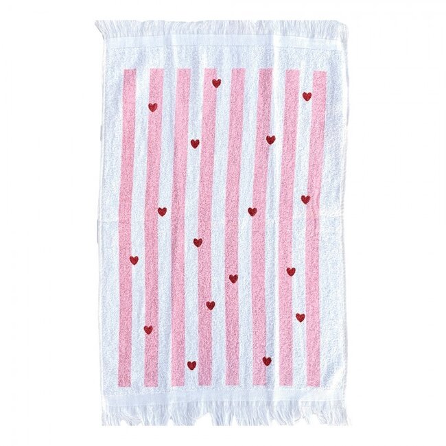 Guest towel Stripes & Hearts