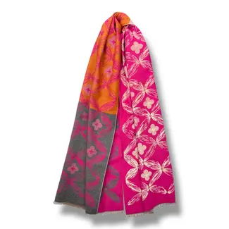 Pure & Cozy Schal Cashmere Mix Geometric Bloom pink