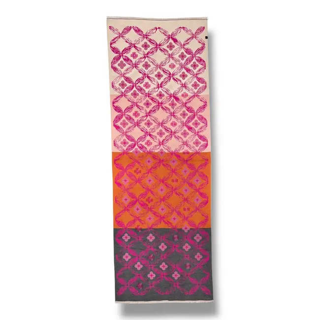 Schal Cashmere Mix Geometric Bloom pink
