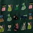 Scarf Cats green