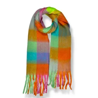 Pure & Cozy Schal Wool Mix Soft Checked with Tassel pinata