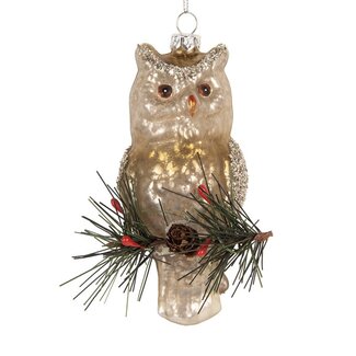 Clayre & Eef Weihnachtsdekoration Owl on Branch