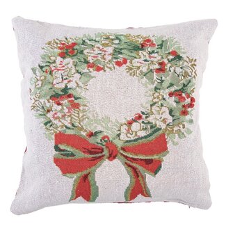 Clayre & Eef Kissen Christmas Wreath