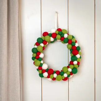 Sjaal met Verhaal Filz Weihnachtskranz Viltballetjes Jolly Christmas