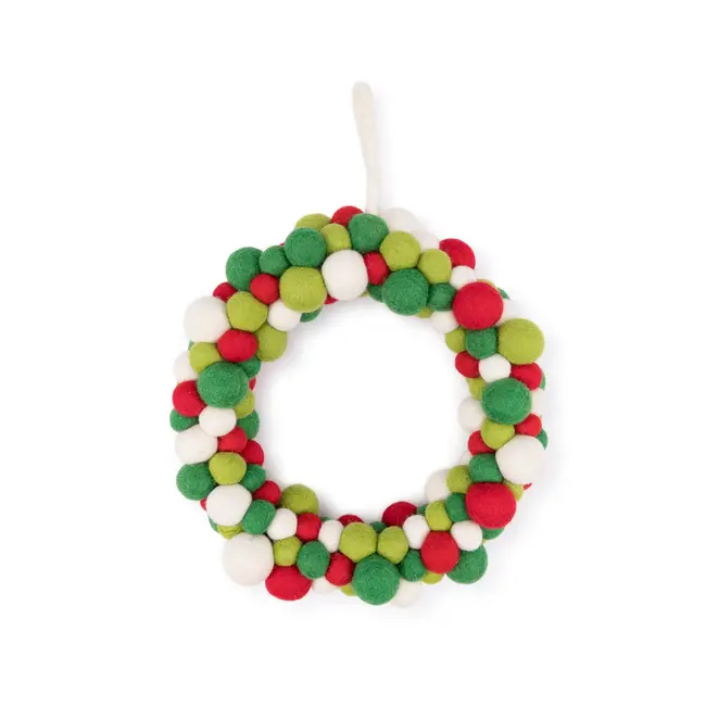 Christmas Wreath Viltballetjes Jolly Christmas
